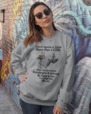 Flamingo and tattoo the end bird lover Crewneck Sweatshirt lifestyle-unisex-sweatshirt-front-3