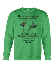 Flamingo and tattoo the end bird lover Crewneck Sweatshirt tile