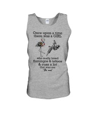 Flamingo and tattoo the end bird lover Unisex Tank tile