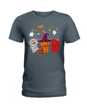 Pig scare and cute pig lovers Ladies T-Shirt tile
