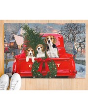 Beagle Family In The Red Truck Doormat 34" x 23" aos-doormat-34-x-23-lifestyle-front-03