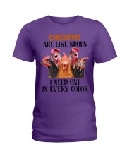 Chicken like shoes chicken lover Ladies T-Shirt tile