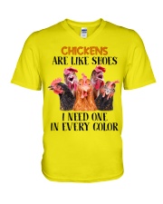 Chicken like shoes chicken lover V-Neck T-Shirt tile