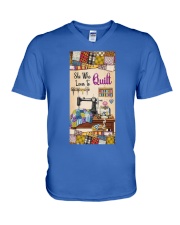 Quilting Who loves to quilt Gift for you V-Neck T-Shirt tile