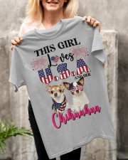 Girl loves us and chihuahua Gift for you Classic T-Shirt apparel-classic-tshirt-lifestyle-front-117