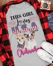 Girl loves us and chihuahua Gift for you Classic T-Shirt apparel-classic-tshirt-lifestyle-front-163