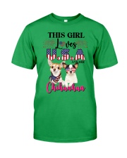 Girl loves us and chihuahua Gift for you Classic T-Shirt tile