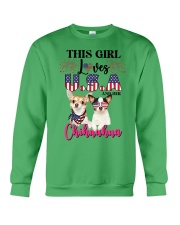 Girl loves us and chihuahua Gift for you Crewneck Sweatshirt tile