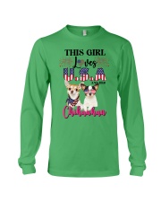 Girl loves us and chihuahua Gift for you Long Sleeve Tee tile