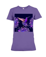 Hummingbird flowers lavender hummingbird lovers birds lovers Premium Fit Ladies Tee tile