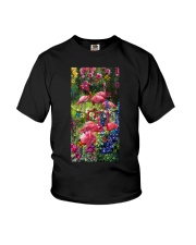 Flamingo roses flamingo lovers Youth T-Shirt tile