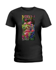 Flamingo roses flamingo lovers Ladies T-Shirt tile