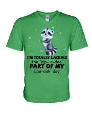 Raccoon i am totally raccoon lover V-Neck T-Shirt tile