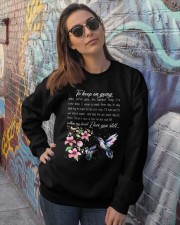 Hummingbird to keep on going bird lover Crewneck Sweatshirt lifestyle-unisex-sweatshirt-front-3