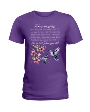 Hummingbird to keep on going bird lover Ladies T-Shirt tile