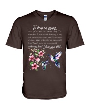 Hummingbird to keep on going bird lover V-Neck T-Shirt tile