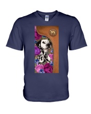 Dalmatian magical dalmatian lover dog mom V-Neck T-Shirt tile