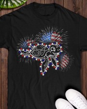 Turtle flag fireworks turtle lovers Classic T-Shirt apparel-classic-tshirt-lifestyle-front-160