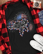Turtle flag fireworks turtle lovers Classic T-Shirt apparel-classic-tshirt-lifestyle-front-163