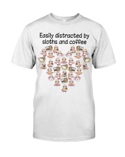 Sloth and coffee distracted sloth lovers Classic T-Shirt front