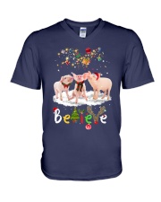 Pig believe gift for pig lovers gift for you V-Neck T-Shirt tile
