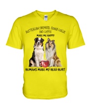 Australian SPD-Collie and Coffee Gift for you V-Neck T-Shirt tile