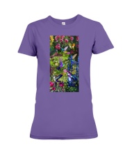 Hummingbird rose bird lover Premium Fit Ladies Tee tile