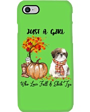 Girl loves Fall and Shih Tzu Gift for you Phone Case tile