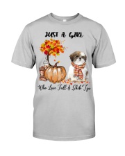 Girl loves Fall and Shih Tzu Gift for you Classic T-Shirt front