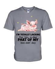 Pig i am totally pig lovers V-Neck T-Shirt tile