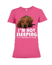 Dachshund resting my eyes dachshund lovers Premium Fit Ladies Tee tile
