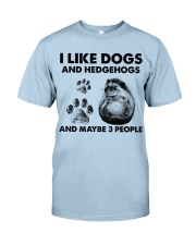 Hedgehogs and dog three people Classic T-Shirt tile