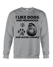Hedgehogs and dog three people Crewneck Sweatshirt front
