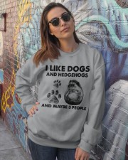 Hedgehogs and dog three people Crewneck Sweatshirt lifestyle-unisex-sweatshirt-front-3