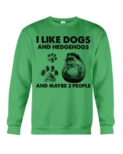 Hedgehogs and dog three people Crewneck Sweatshirt tile