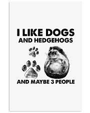 Hedgehogs and dog three people Vertical Poster tile