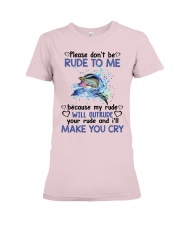 Dolphin dont rude me dolphin lover Premium Fit Ladies Tee tile