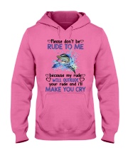 Dolphin dont rude me dolphin lover Hooded Sweatshirt tile