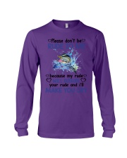 Dolphin dont rude me dolphin lover Long Sleeve Tee tile