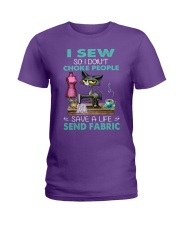 Cat Sew save a live gift for you Ladies T-Shirt tile