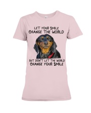 Dachshund your smile dachshund lover dog moms Premium Fit Ladies Tee tile
