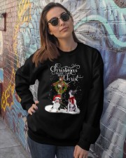 Boston Terrier Christmas begins gift for you Crewneck Sweatshirt lifestyle-unisex-sweatshirt-front-3