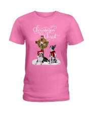 Boston Terrier Christmas begins gift for you Ladies T-Shirt tile
