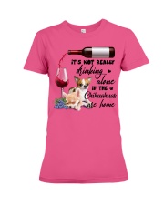 Not really drinking alone chihuahua Gift for u Premium Fit Ladies Tee tile