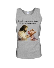 Yorkshire terrier after he created dog mom Unisex Tank tile