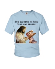 Yorkshire terrier after he created dog mom Youth T-Shirt tile