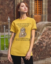 Sloth a tall glass sloth lovers Classic T-Shirt apparel-classic-tshirt-lifestyle-06