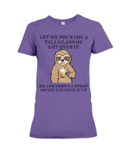 Sloth a tall glass sloth lovers Premium Fit Ladies Tee tile