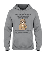 Sloth a tall glass sloth lovers Hooded Sweatshirt tile