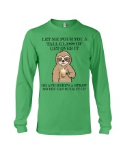 Sloth a tall glass sloth lovers Long Sleeve Tee tile